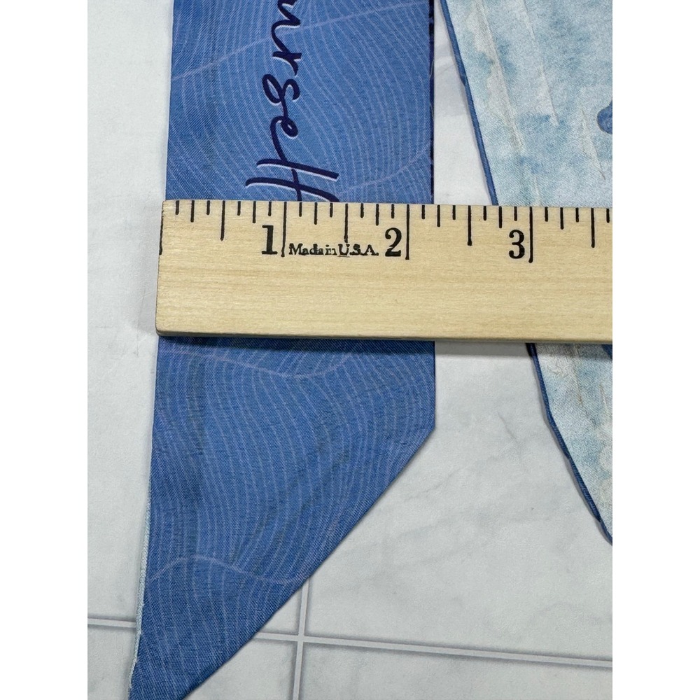 Blue Mountain Landscape Love Yourself Skinny Scarf Bag Accessory Headband 32in - Picture 4 of 6